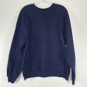 Vintage Tultex Navy Blue Raglan Sleeve Sweatshirt Large